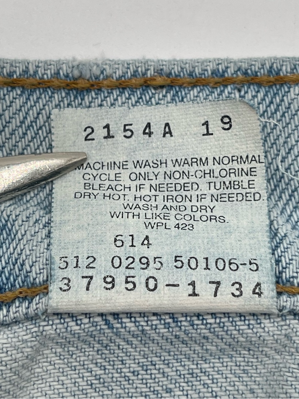 VTG 90s Levis Women’s 950 Sz 11 Relaxed Orange Tab Blue Jean Shorts Jorts USA - Picture 5 of 8